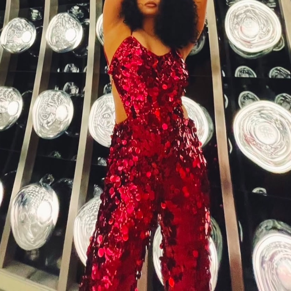 Red Sequin Jumpsuit PERFRCT for Valentines Day